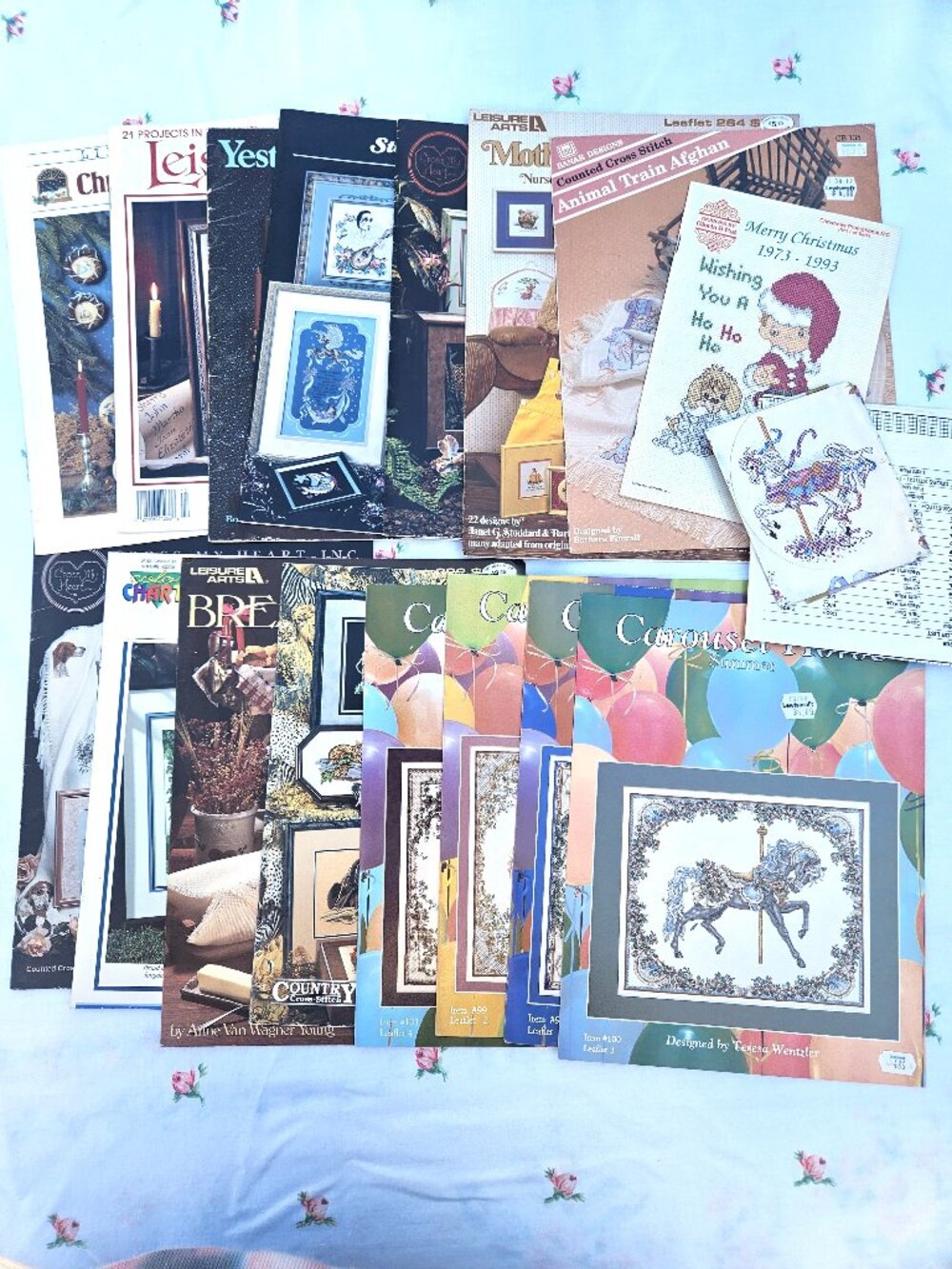 Bundle of 17 Vintage Cross Stitch Booklets